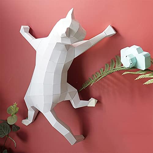 Wll-dp zid penjanja mačka diy papir skulptura kreativna ručna igra igra 3d papir model origami puzzle papir zanat geometrijski dekoracija