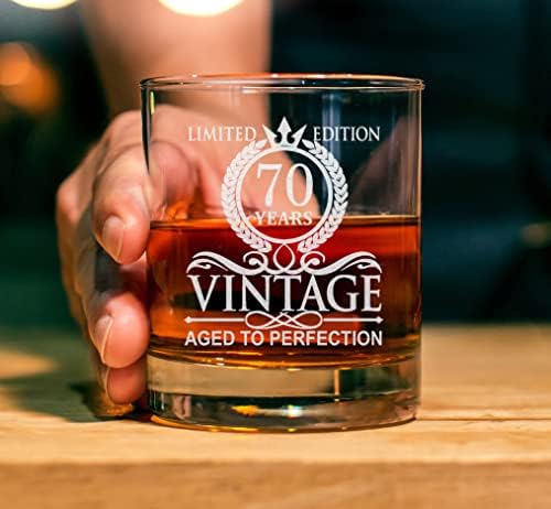 Pokloni za 70. rođendan za njega-čaša za viski s ograničenim izdanjem od 11 unci-ukrasi za 70. rođendan za muškarce-ideje za poklone