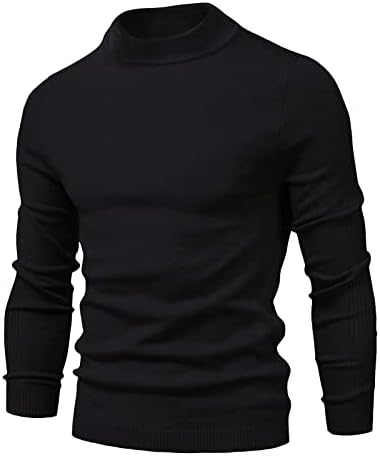 Dudubaby Preveliki džemper za mušku jesensku zimu čiste boje kornjača s dugim rukavima majica gornja bluza