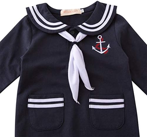 XM Nyan May's Baby Toddler Boys Sailor Stripe Romper mornarička mornarica Romper Outfit