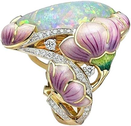 2023 novi personalizirani emajl cvijet pretjerani ženski oslikani prstenovi nakit poklon dijamantni nakit