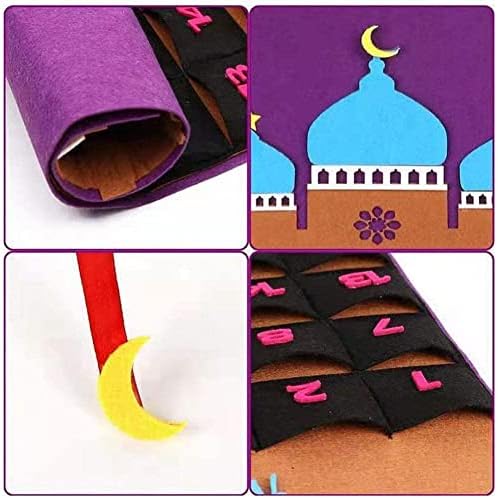 2023 Eid Mubarak osjetio Ramazanski kalendar s džepom za dječje darove Pribor za odbrojavanje muslimanski kalendar dekor od 95 do 6