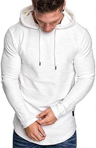 DGHM-jlmy muške čvrste boje kapuljača Sportska majica s dugim rukavima casual modne majice s kapuljačom pulover ljetna bluza