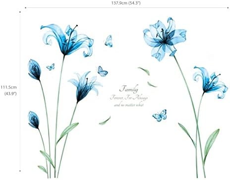 52-109 rendgensko plavo cvijeće zidne naljepnice Naljepnice za djecu mogu se ukloniti za dječju spavaću sobu dnevni boravak umjetnički