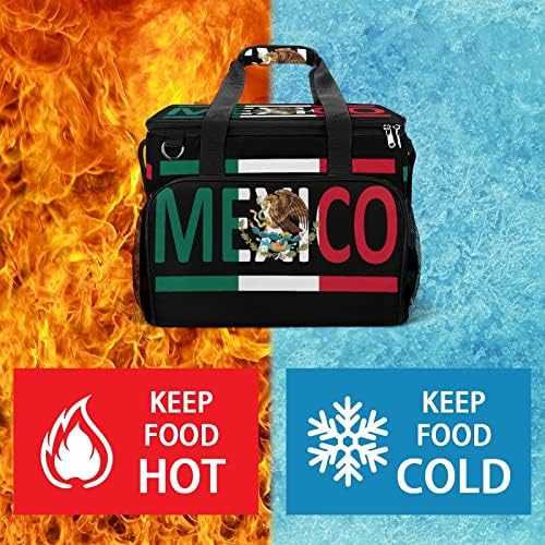 Meksička zastava hladnjača izolirana nepropusna torba prijenosna rashladna torba za ručak na rame za piknik, plažu, posao, putovanja
