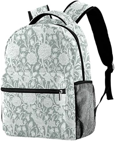 VBFOFBV PUTOVANJE RUKSAK ZA žene, planinarski ruksak na otvorenom Sportska ruksaka casual Daypack, vintage lišće bijelog sivog cvijeća