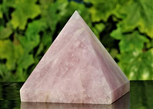 Izvrsni ogromni prirodni polirani ružičasti kristal ružičastog kvarca, iscjeljivanje piramidalnih čakri, Veliki uzorak sirovih egipatskih