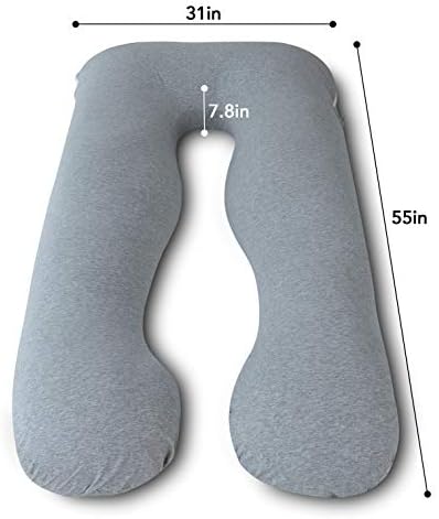 Angqi u oblika trudnoće jastuk poklopac - fit 55 '' u oblik jastuka - Ukupni poklopac za majčinstvo za majčinstvo za tijelo - Jersey