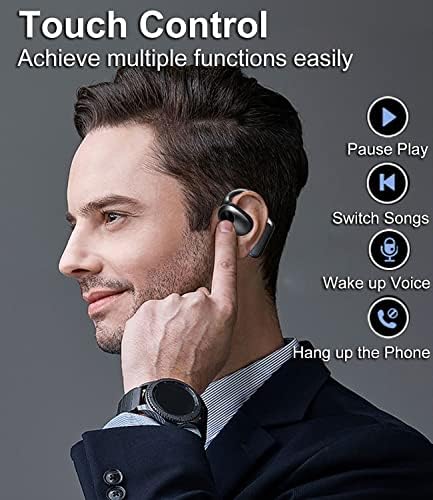 Otvorene uši u ušima za uši u ušima s otvorenim ušnim slušalicama bežične bluetooth za android i iphone, sportske slušalice s dvostrukim