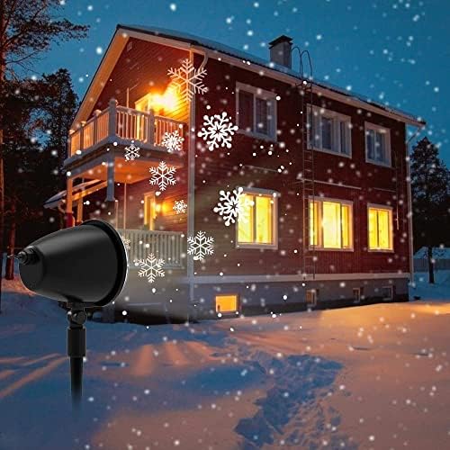 Božićne svjetla projektora snježnih padavina, nadograđeni dinamični blagdanski pahuljica projektor, IP65 vodootporni bijeli snježni