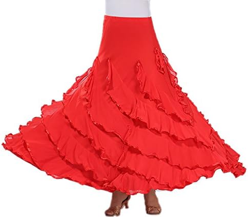 Bijela dugačka puna kruga pletena flamenco balska latino plesna suknja kostim jeftina