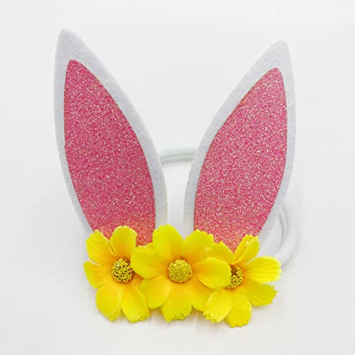 Slatka traka za glavu za djevojčice s zečjim ušima i svjetlucavim mašnama za uskrsni poklon _01