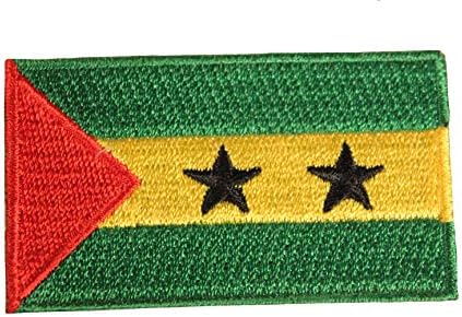 SuperDavves Superstore Sao Tome principe Country Flag Malo željezo na patch grebenu značka 1,5 x 2,5 inča novo