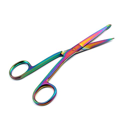Laja Uvoz set od 10 multitanium boja Rainbow Knowles Bandge Scissors 5 1/2 Ravni i kutni nehrđajući čelik
