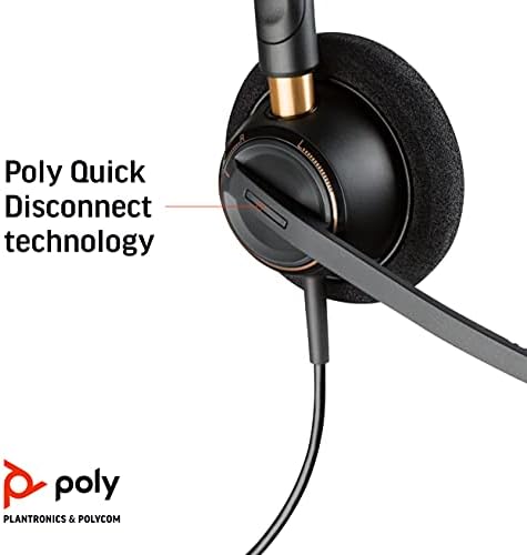 Poly - EncorePro 520 QD slušalice - Radi s digitalnim adapterima za poli pozivni centar - Akustična zaštita sluha - Dvostruko uho