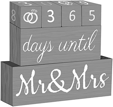 Set od 6 blokova kalendara za odbrojavanje vjenčanja drveni zaručnički pokloni za božićne poklone za parove rustikalni poklon za svadbeni