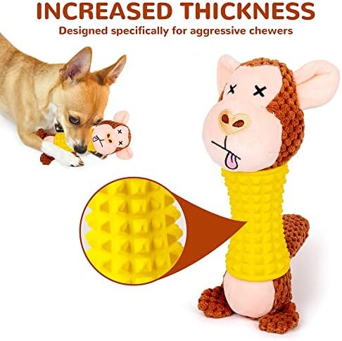 Totark Squaky Dog igračke za agresivne žvakaće, tvrde gumene igračke za žvakanje psa za veliku srednju malu pasminu, izdržljive igračke
