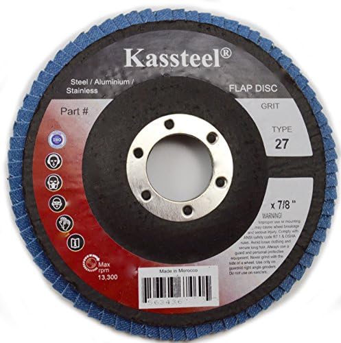 Kassteel 67332 visoke gustoće plava cirkonija T27 36 Grit Jumbo Flap Discs 10 Pack, 7 x 7/8