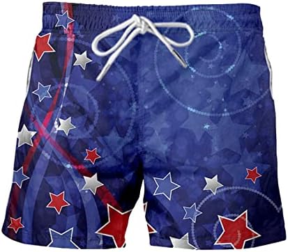 Muške ploče kratke hlače Summer Casual Quick Dry 3D zastava tiskane ploče 4. srpnja Patriotski kupaći kostim za kupaonice