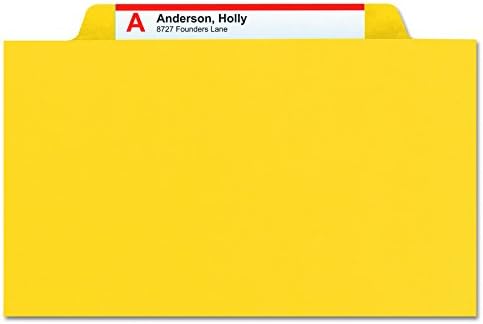 Mapa za datoteke od 1/3 inča, jezičak za rezanje od 1 inča, proširenje od 1 inča, Veličina slova, žuta, 25 komada po kutiji