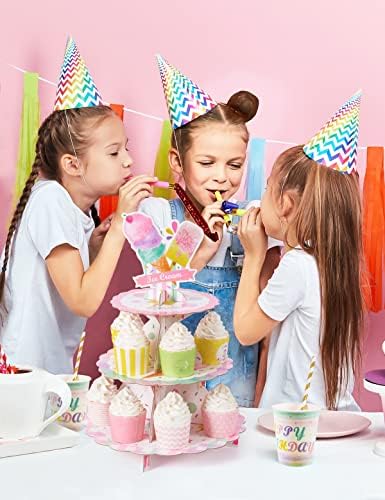Sladoled Cupcake Stalk - Ukrasi o sladoledu za djecu 3 sloj kartona Cupcake Stalder držač deserta Tower Rođendanska zabava za bebe
