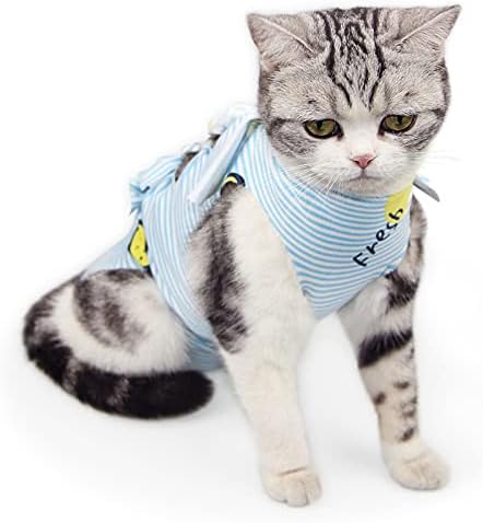QJM odjeća za mačke - odijelo za oporavak mačaka mekano prozračna kućna kućna odjeća za mačke pse nakon operacije nose pidžama odijelo
