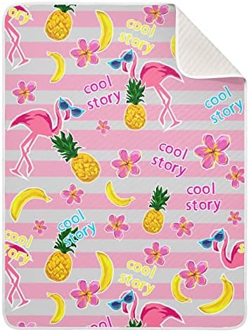 Osvajanje pokrivača Flamingo pamuk od ananasa za dojenčad, primanje pokrivača, lagana mekana pokrivača za krevetić, kolica, rasadnici,
