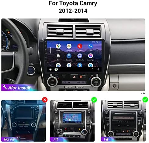 Roadanvi 10.2 HD Android Car Stereo za Toyota Camry 2012 2013 2013 2014 Wireless CarPlay Android Auto Voice Control Car Radio 8GB+128GB