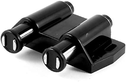 X-DREE Crni plastični ormarić za kućište dvostruko okrugle glave Magnetski zasun (Carcasa de Plástico Negro, Armario Para Armario,