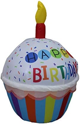 Dva ukrasa za rođendanske zabave, uključuje 4 stopa visok sretan rođendan Birthday Torta krafna s duginim prskalicama i 4 stopala visok