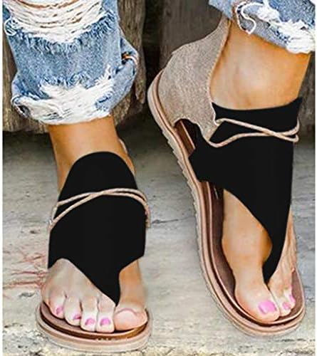 Uqghqo ravne sandale za žene, udobne sandale dame casual remen za gležnjeve ravne sandale ljetne plaže otvoreni nožni prst 2021 Flip