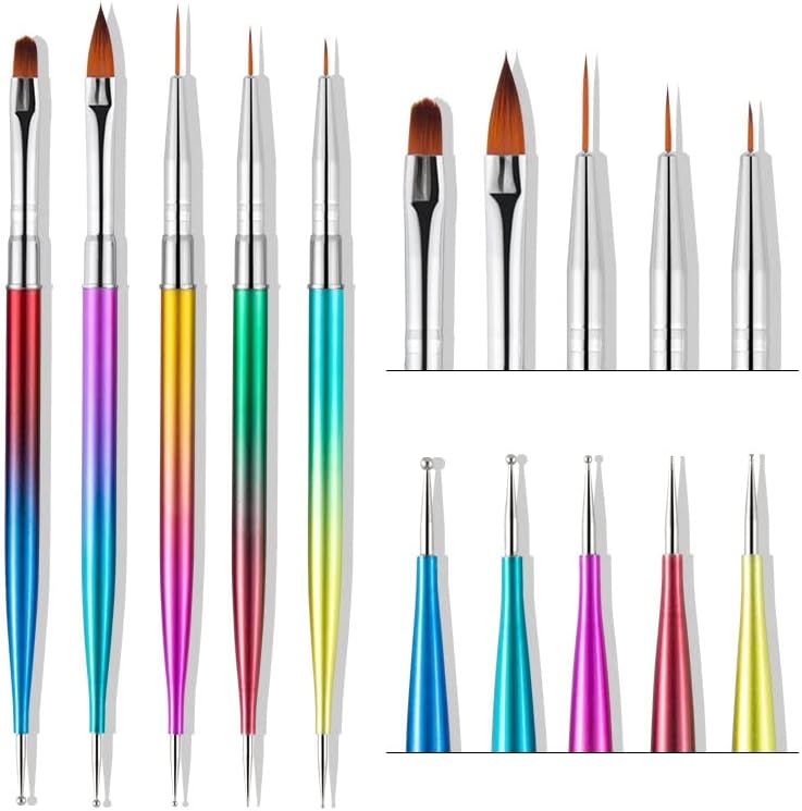 5 kom./set. Nail design spot slikarstvo olovka gel akrilni crtež navoj Liner četke alati 2 načina manikura alat