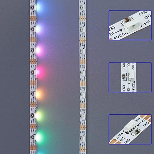 TOPAI WS2812B Strana emitiranje LED trake RGB pojedinačno adresira se 5V 16,4ft 300 piksela SMD4020 Ugrađeni IC programabilni bez vodootporne