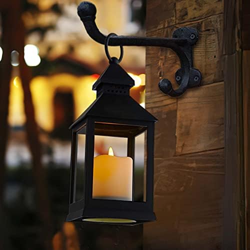 Vintage fenjer be Dekorativna LED treperava svijeća bez plamena s timerom, LED dekorativna viseća svjetla na baterije za unutarnje