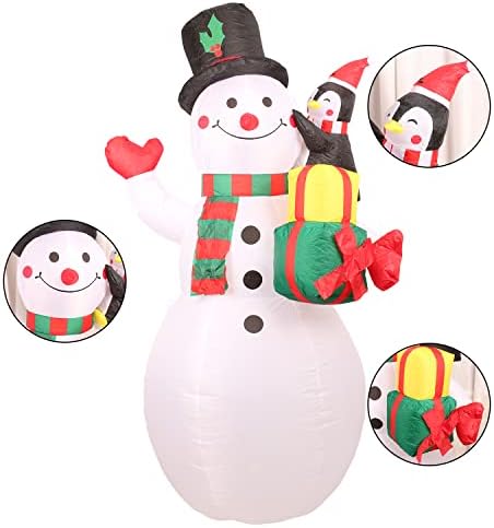 Coadura 6ft božićni snjegović na napuhavanje vanjskih ukrasa, božićni ukrasi za ispuhavanje dvorišta za božić/zabavu/dvorište/vrt zatvoreni