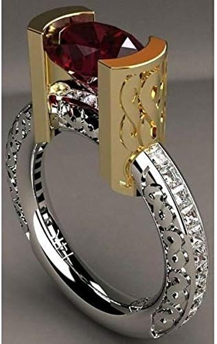 Plemeniti zlato i srebrno plašeni rubin dragulj prsten žena muškarac vjenčani nakit veličine6-10