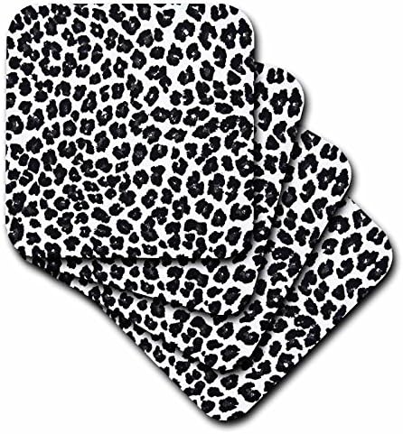 3 inča-bijeli, sivi i crni leopard print-set od 8 podmetača za keramičke pločice