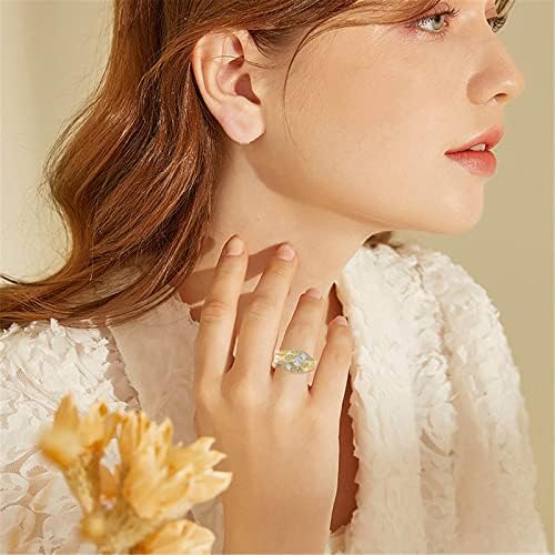 Prsten od suncokreta veličina 11 set dijamanata ženski vjenčani vjenčani prsten zlatno ružičasto zlato Imitacija dijamanta cirkon prsten