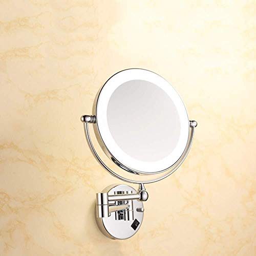 Ogledalo za šminkanje-isprazno ogledalo za toaletni stolić 8 inča sa 7 puta povećanjem LED ogledalo za šminkanje sklopiva zidna viseća