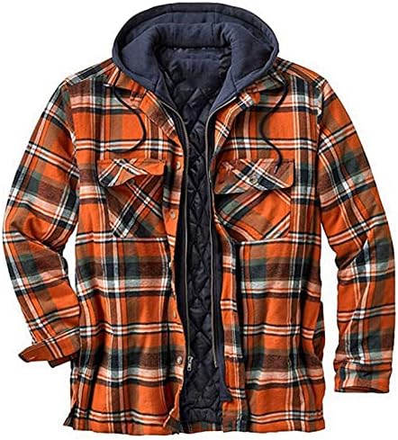 ZDFER podstavljene jakne košulje za muške, jesenske zimske kapuljače Provjereni kaputa s patentnim zatvaračem gustim kadema labava