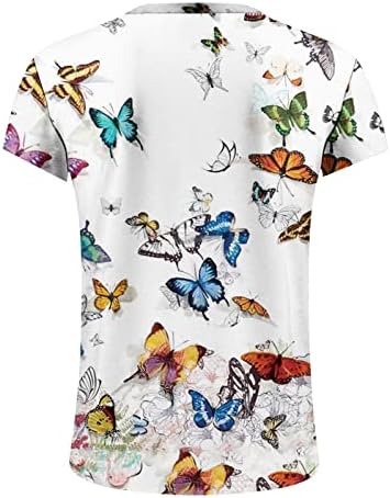 Duga košulja žene ženske ležerne modne tiskane vrhove bluze s kratkim rukavima kratkim rukavima labave ženske košulje velike
