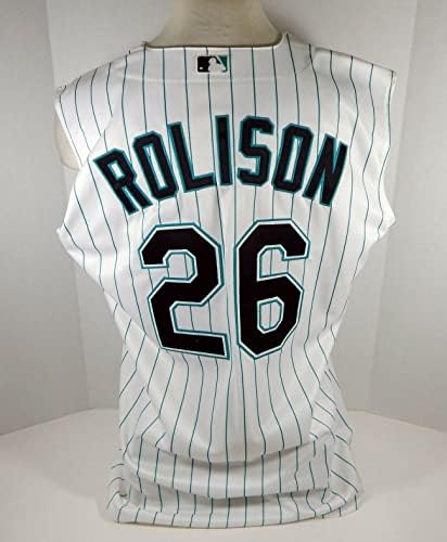 2000 Florida Marlins Nate Rolison 26 Igra izdana bijelog prsluka dres DP07080 - Igra korištena MLB dresova