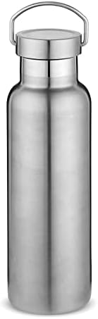 Neihepal srebrne boce od nehrđajućeg čelika, vakuum od 20 unci, izolirana boca s dvostrukim zidom s propusnim poklopcem ručke, metalne