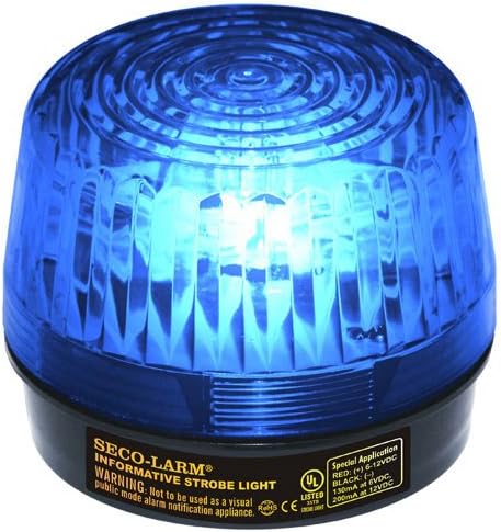 SECO-LARM SL-1301-SAQ/B STRANA STROBA BLUE LENCE, 10 VERTIČKIH LED traka povećava vidljivost iz različitih smjerova, ugrađene 100DB