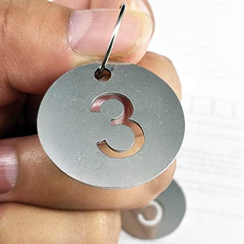 Promjer 1,18 inča veći udubljeni brojevi od nehrđajućeg čelika Oznake ključne oznake s prstenima