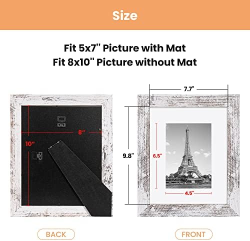 UpSimples 11x14 okvir za slike Black 5 pakiranja sa 6 pakiranja 8x10 okvir za slike u nevolji bijeli