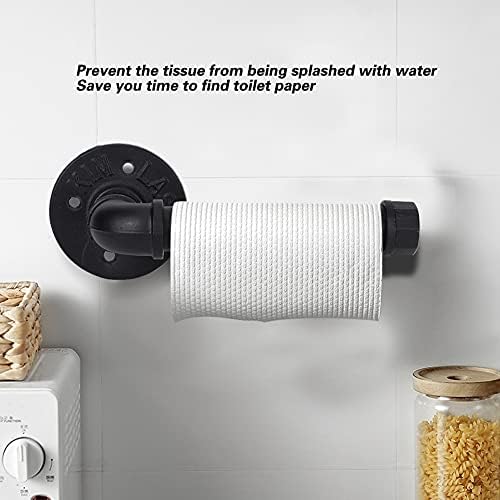 Crni držač za toaletni papir, držač za držač za kupaonicu papir roll athroom vodena cijev zid stalak za toalet rolni držač papira za