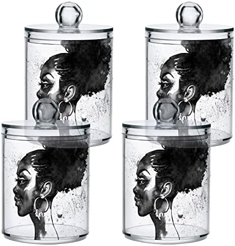 Innewgogo moda afrička žena 2 pakiranje pamučnog vrpca za objekt lopta Organizator plastični spremnici za kupaonicu s poklopcima pamučni