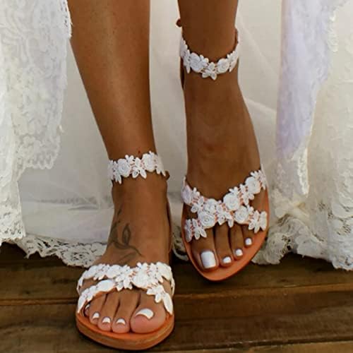 Sandalias de Mujer sandale žene, ženske sandale Odjevene ljetne sandale Veliki kopč otvoreni nožni sandali ravne cipele
