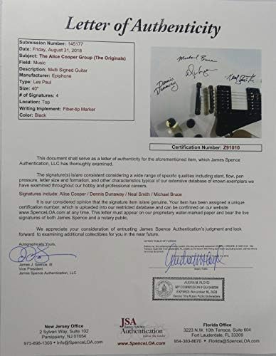 Gitara s autogramom grupe Alice Cooper, originalna gitara Les Paul, Jsa Loa Z91010